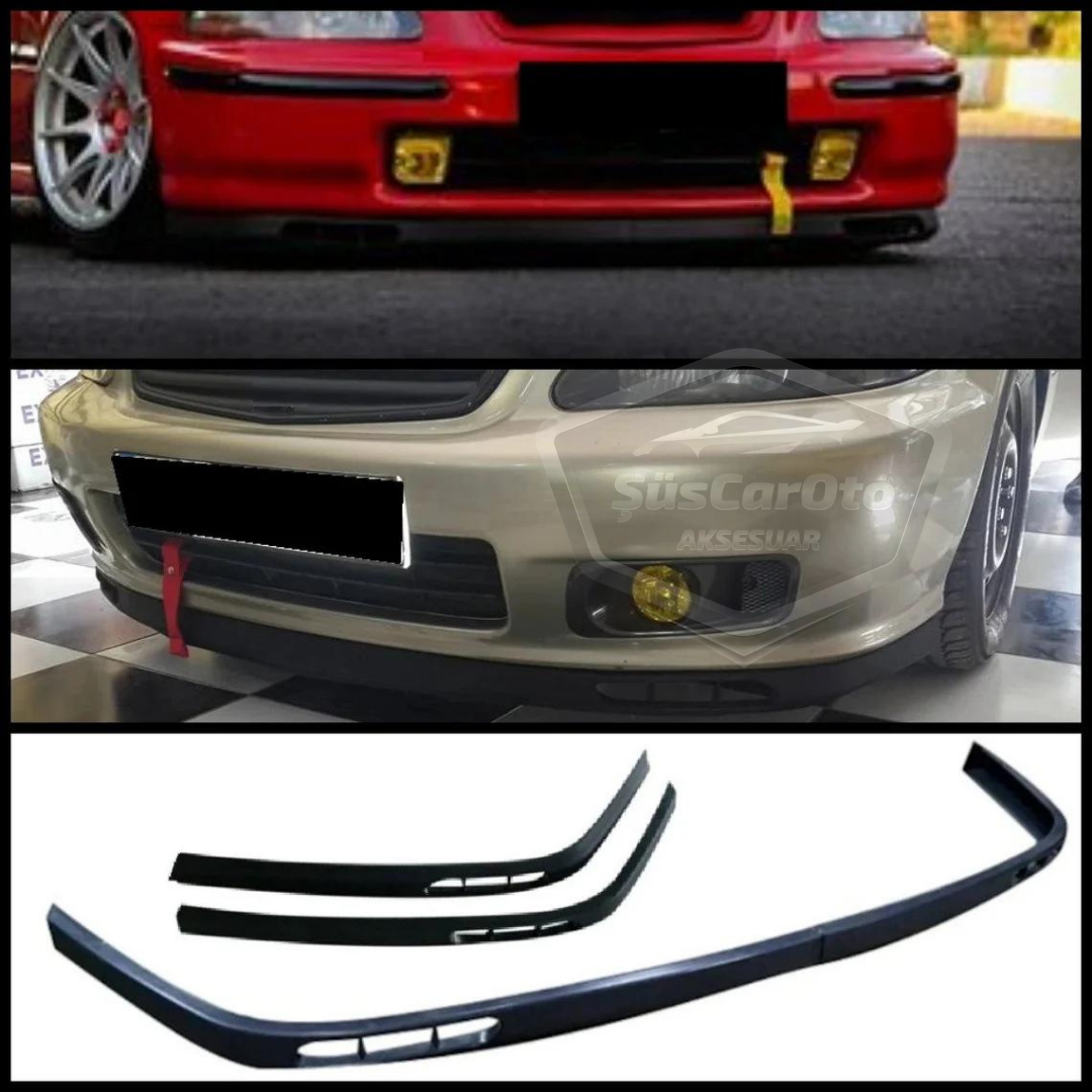 Honda Civic İES EK EJ 1996-2000 Universal Laguna Lip Flexible Spoiler Delantero 2 Piezas Bajo Parachoques Lengüeta Deflector Faldón Lateral Adicional