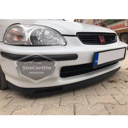 Honda Civic İES EK EJ 1996-2000 Universal Laguna Lip Flexible Spoiler Delantero 2 Piezas Bajo Parachoques Lengüeta Deflector Faldón Lateral Adicional