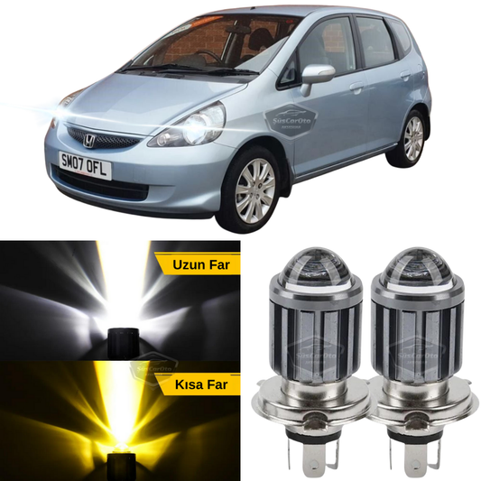 Honda Jazz 2001-2008 Compatible Lente Bombilla LED Xenon Doble Color Amarillo-Blanco Faro Efecto Estroboscópico CSP LED Lámpara Luz Larga Corta 2 Piezas Set
