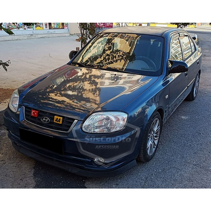 Hyundai Accent Admire 2000-2006 Tapa de espejo retrovisor tipo Batman en plástico ABS negro piano