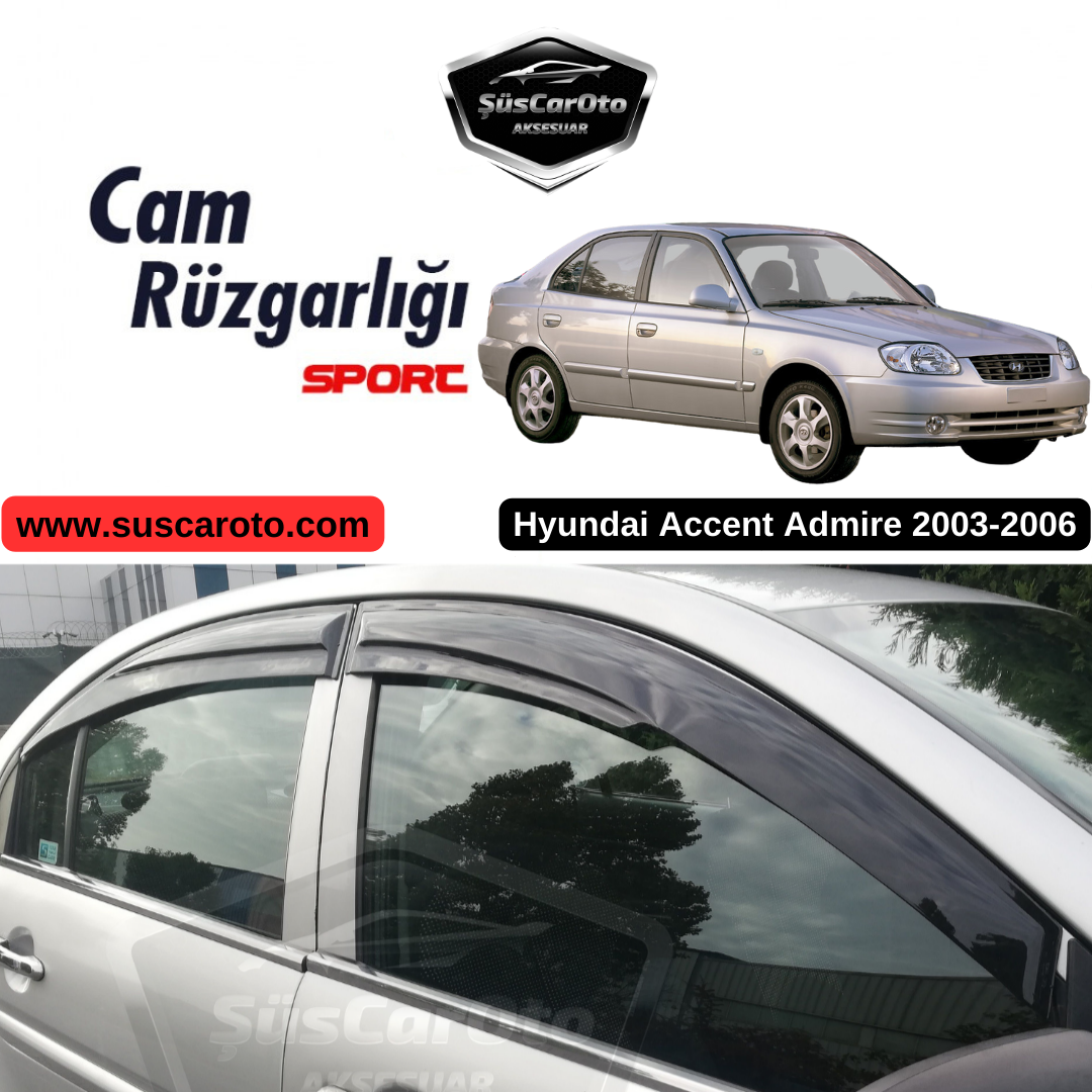 Juego de deflectores de viento para ventana Mugen, compatible con Hyundai Accent Admire 2003-2006, negro piano, 4 piezas, importado