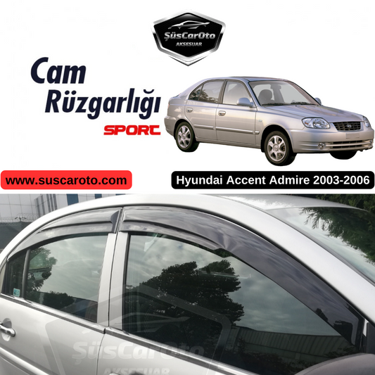 Juego de deflectores de viento para ventana Mugen, compatible con Hyundai Accent Admire 2003-2006, negro piano, 4 piezas, importado