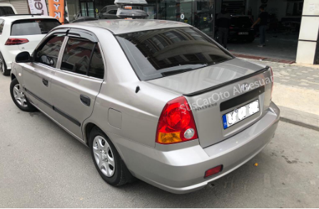 Spoiler de maletero y moldura de maletero Piano Black para Hyundai Accent Admire