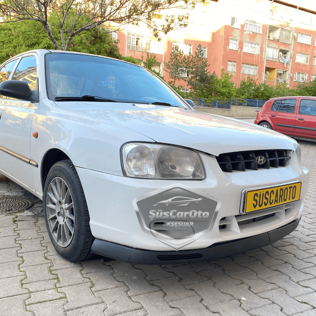Hyundai Accent Admire Millennium 2000-2006 Compatible Universal V2 Spoiler Delantero Flexible Laguna Lip 2 Piezas Separador Delantero Faldón Delantero