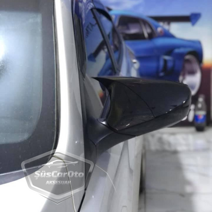 Hyundai Accent Blue 2010-2018 Cubierta de Espejo Murciélago Batman sin Señal Plástico ABS Negro Piano