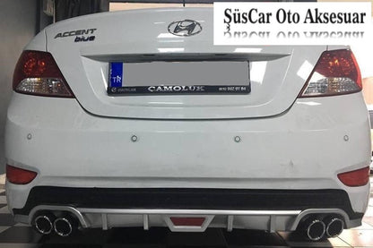 Difusor con aspecto de escape cuádruple para parachoques Hyundai Accent Blue