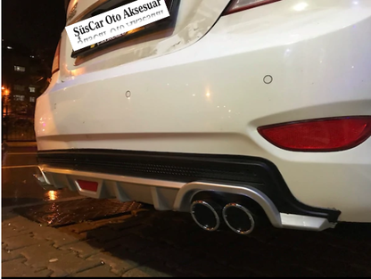 Difusor con aspecto de escape cuádruple para parachoques Hyundai Accent Blue