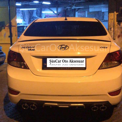 Hyundai Accent Blue Alerón Delgado para Maletero Negro Piano - Blanco