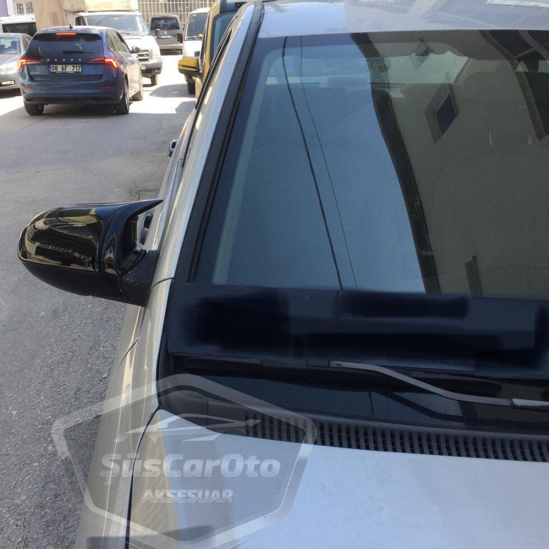 Hyundai Accent Era 2006-2012 Tapa de espejo retrovisor tipo Batman, Piano Black, Plástico ABS
