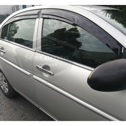Juego de deflectores de viento Mugen para Hyundai Accent Era 2006-2012, negro piano, 4 piezas, importado