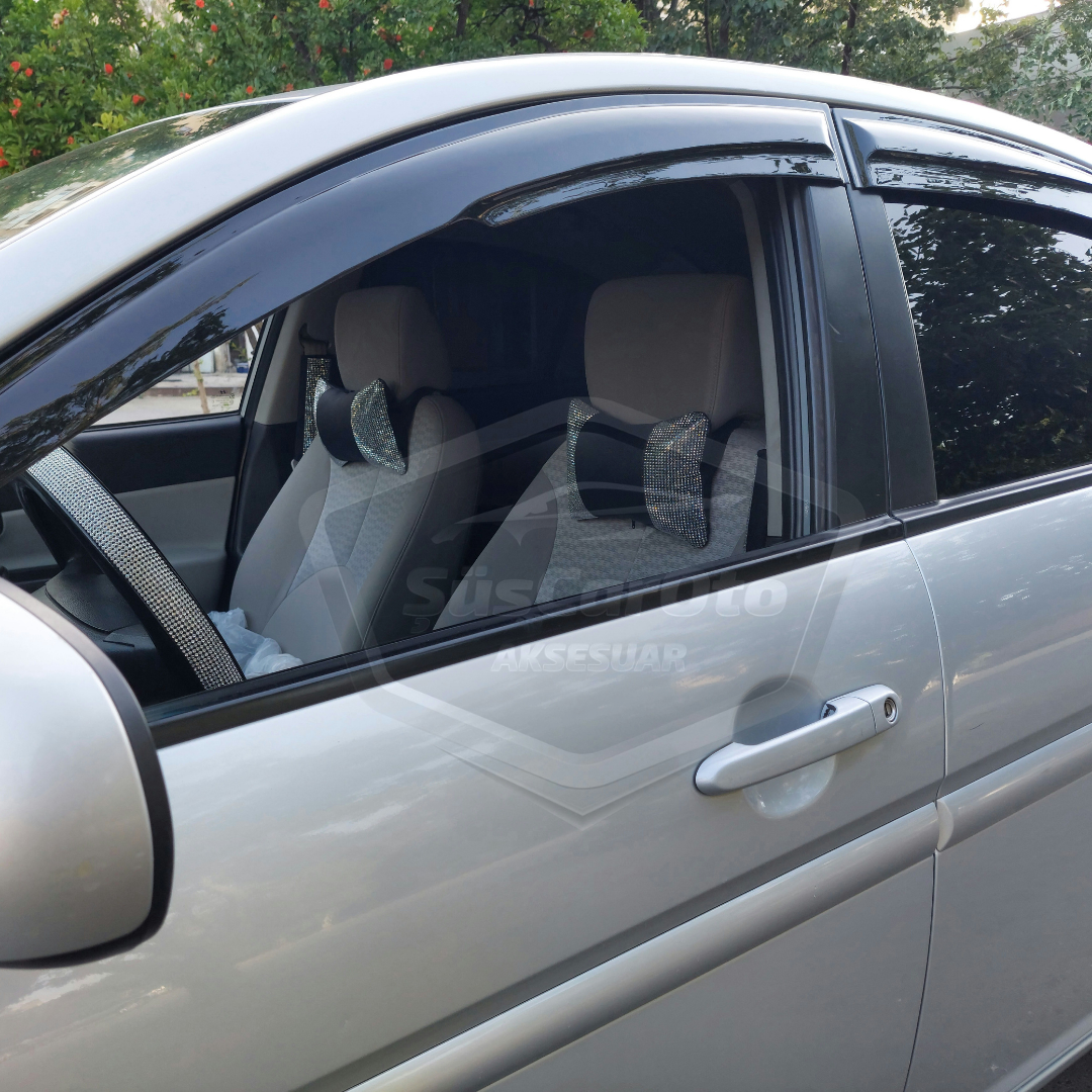 Juego de deflectores de viento Mugen para Hyundai Accent Era 2006-2012, negro piano, 4 piezas, importado