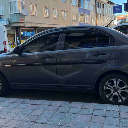 Juego de deflectores de viento Mugen para Hyundai Accent Era 2006-2012, negro piano, 4 piezas, importado