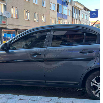 Juego de deflectores de viento Mugen para Hyundai Accent Era 2006-2012, negro piano, 4 piezas, importado