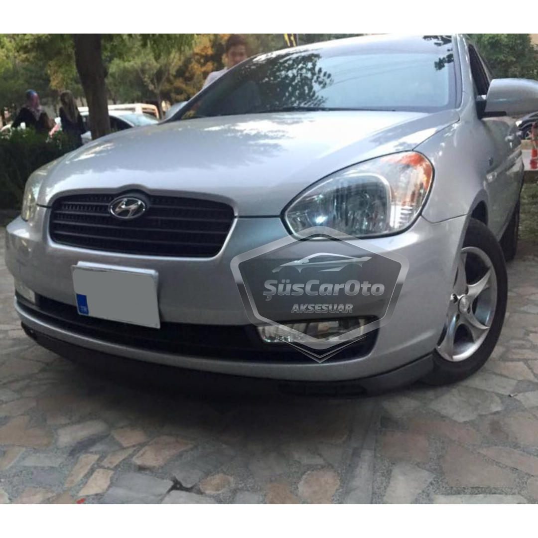 Hyundai Accent Era 2006-2012 Compatible Universal Laguna Lip Labio Frontal Flexible 2 Piezas Spoiler Delantero Adicional Debajo del Parachoques