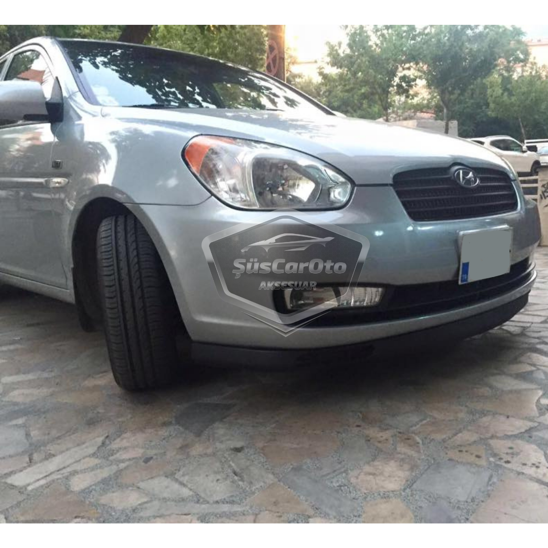 Hyundai Accent Era 2006-2012 Compatible Universal Laguna Lip Labio Frontal Flexible 2 Piezas Spoiler Delantero Adicional Debajo del Parachoques