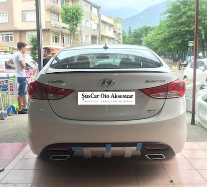 Hyundai Elantra Alerón de Maletero Embellecedor de Maletero Negro Piano-Blanco