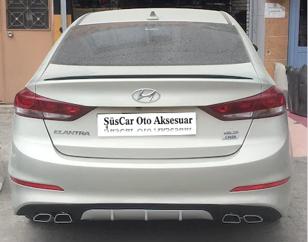 Hyundai Elantra Alerón de Maletero Embellecedor de Maletero Negro Piano-Blanco