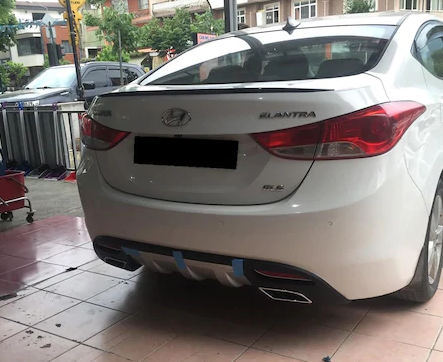 Hyundai Elantra Alerón de Maletero Embellecedor de Maletero Negro Piano-Blanco