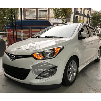 Hyundai i20 2008-2014 Compatible Universal Astra H Lip Flexible Labio Frontal 2 Piezas Spoiler Inferior Parachoques Delantero