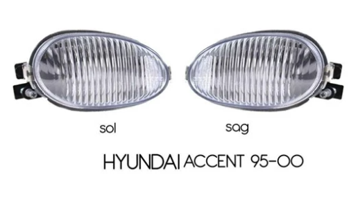 Juego de faros antiniebla blancos Hyundai Accent Hatchback 95-00, 2 unidades