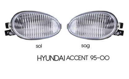 Juego de faros antiniebla blancos Hyundai Accent Hatchback 95-00, 2 unidades