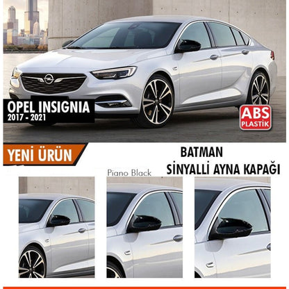 Cubierta de espejo Batman de plástico ABS negro piano Opel Insignia B 2017-2021