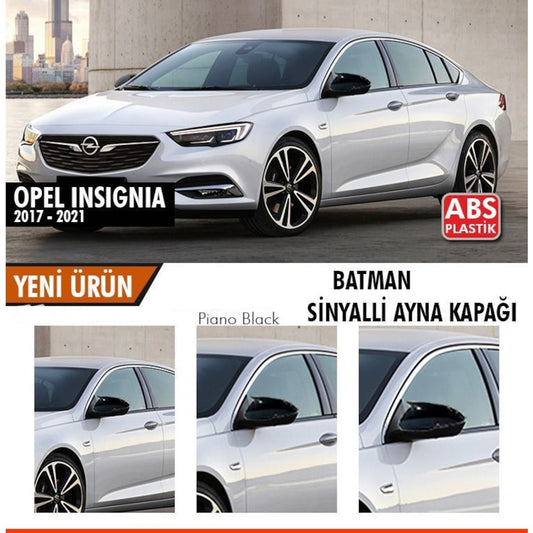 Cubierta de espejo Batman de plástico ABS negro piano Opel Insignia B 2017-2021