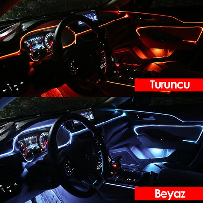 Luz LED de neón de 2 metros para salpicadero de coche, de colores