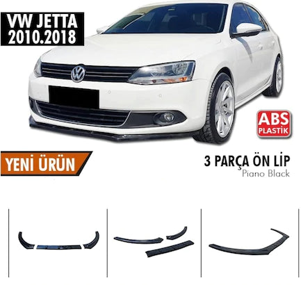 Vw Jetta 10-18 Lip Delantero Flexible ABS 3 Piezas Negro Piano Lip 3 Piezas