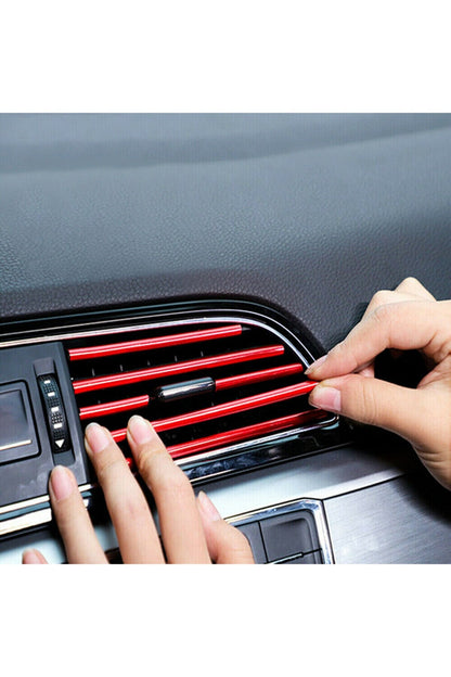 Kit de molduras decorativas para rejillas de ventilación de aire acondicionado de coche, color rojo