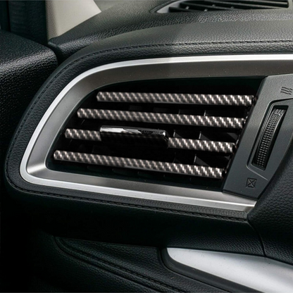 Moldura decorativa de fibra de carbono para rejilla de ventilación de aire acondicionado interior de coche