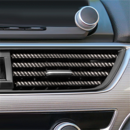 Moldura decorativa de fibra de carbono para rejilla de ventilación de aire acondicionado interior de coche