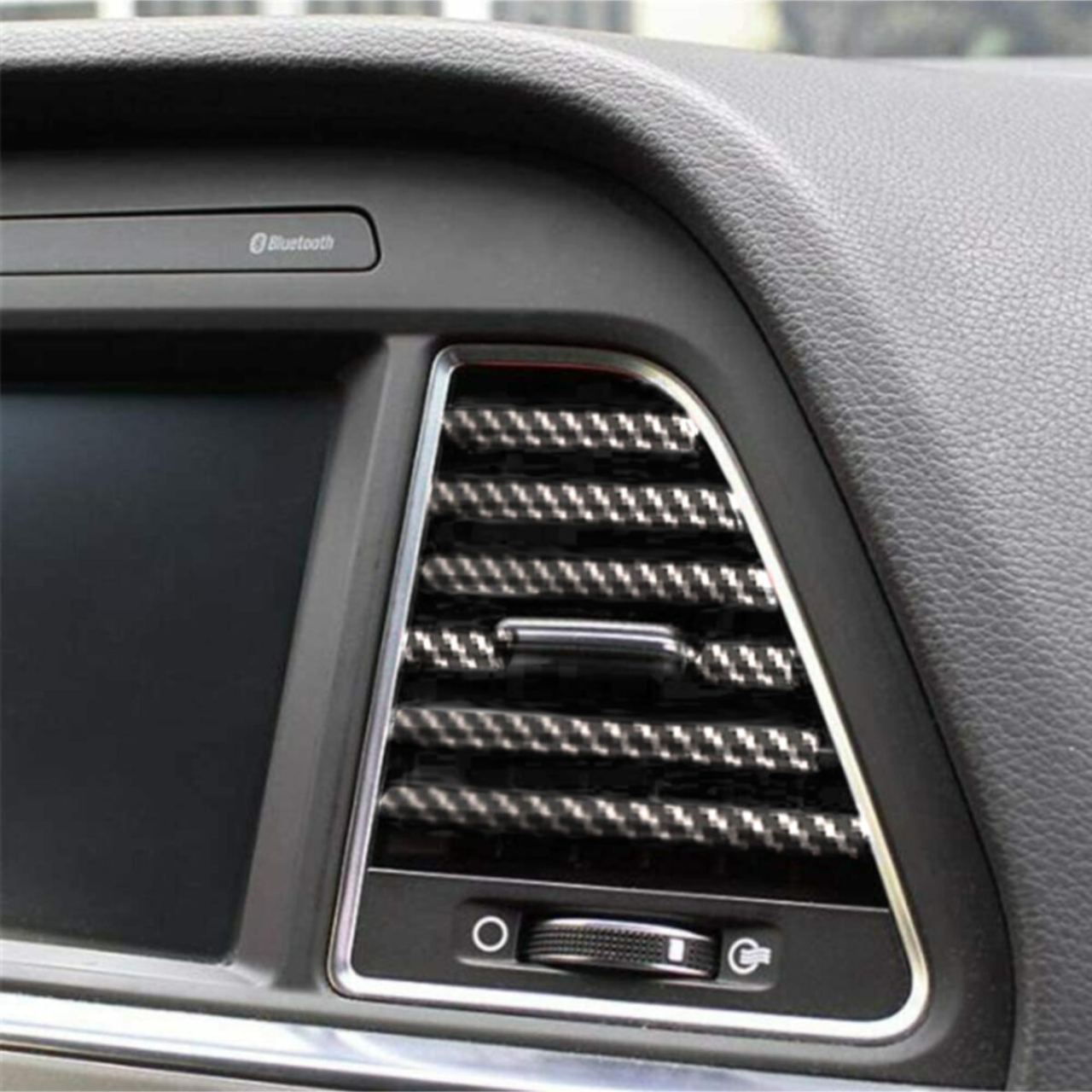 Moldura decorativa de fibra de carbono para rejilla de ventilación de aire acondicionado interior de coche