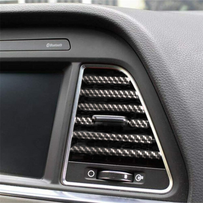 Moldura decorativa de fibra de carbono para rejilla de ventilación de aire acondicionado interior de coche