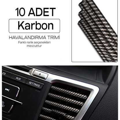 Moldura decorativa de fibra de carbono para rejilla de ventilación de aire acondicionado interior de coche