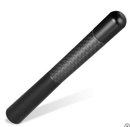 Antena de coche de metal negra, tipo barra deportiva, con patrón de carbono para radio