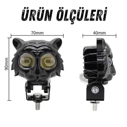 Faro auxiliar ojo de gato, doble color, amarillo-blanco, 9-60V, para coche, motocicleta, off road, lámpara LED, proyector perforador y difusor de 50W, luz de trabajo todoterreno de metal, 1 unidad ONG44