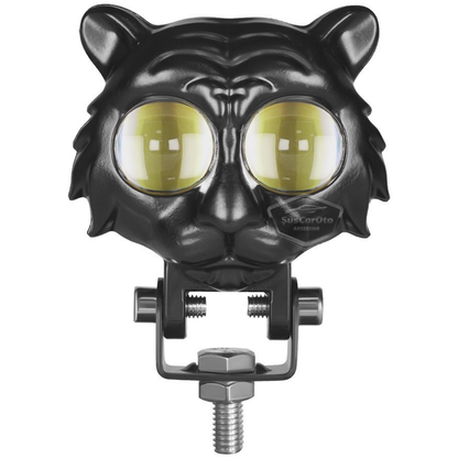 Faro auxiliar ojo de gato, doble color, amarillo-blanco, 9-60V, para coche, motocicleta, off road, lámpara LED, proyector perforador y difusor de 50W, luz de trabajo todoterreno de metal, 1 unidad ONG44