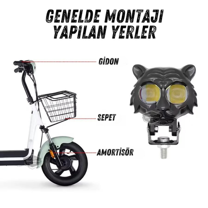 Faro auxiliar ojo de gato, doble color, amarillo-blanco, 9-60V, para coche, motocicleta, off road, lámpara LED, proyector perforador y difusor de 50W, luz de trabajo todoterreno de metal, 1 unidad ONG44