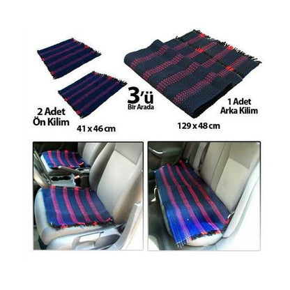 Funda de asiento de coche Kilim Weaving, alfombra Kilim de 3 piezas