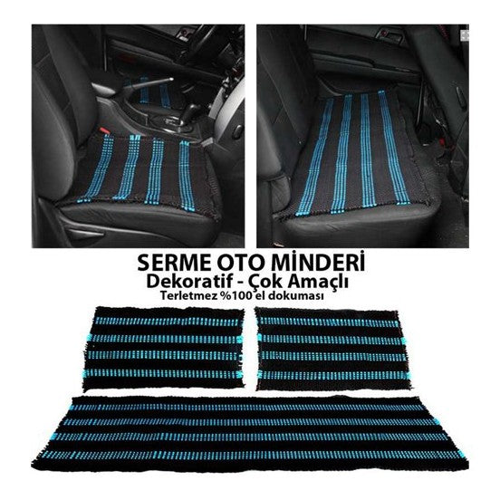 Funda de asiento de coche Kilim Weaving, alfombra Kilim de 3 piezas