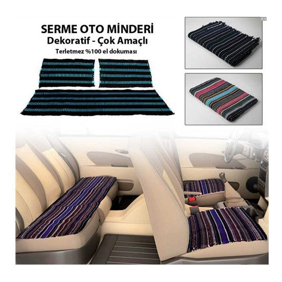 Funda de asiento de coche Kilim Weaving, alfombra Kilim de 3 piezas