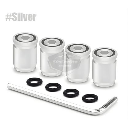 Tapa de válvula de bloqueo Tapa de válvula Allen Coche Moto Bicicleta Metal Compresión Plateado Plata Juego de 4
