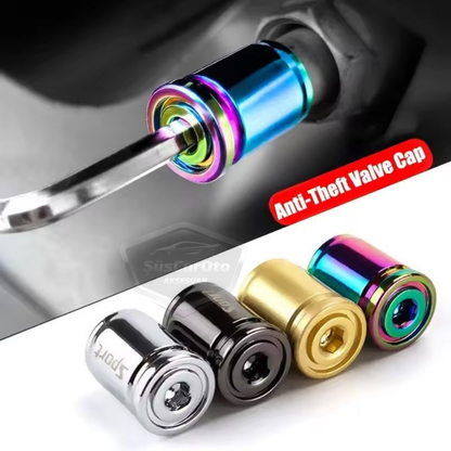Tapa de válvula de bloqueo Tapa de válvula Allen Coche Moto Bicicleta Metal Compresión Plateado Plata Juego de 4