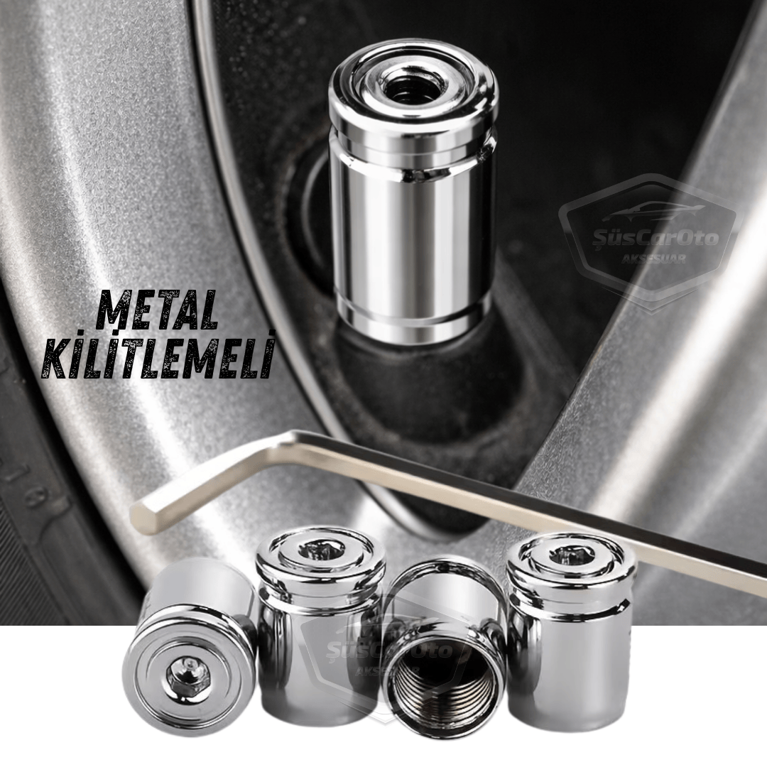Tapa de válvula de bloqueo Tapa de válvula Allen Coche Moto Bicicleta Metal Compresión Plateado Plata Juego de 4