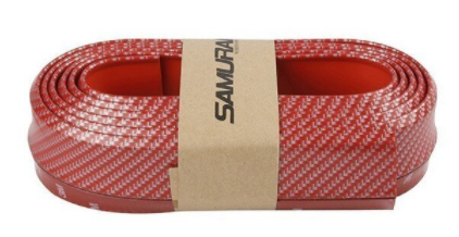 Labio delantero SAMURAI Ez Lip flexible y suave de 2,5 m con adhesivo 3M, color rojo carbono