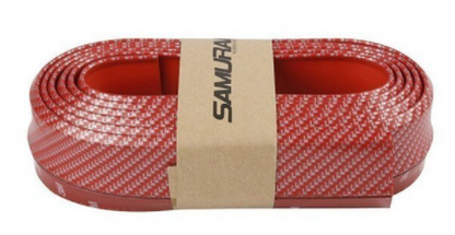 Labio delantero SAMURAI Ez Lip flexible y suave de 2,5 m con adhesivo 3M, color rojo carbono