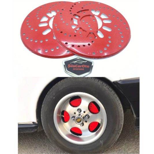 Plato universal para tambor de freno, plato de disco, volantes de disco, juego de 2 unidades, 14'' y más, rojo