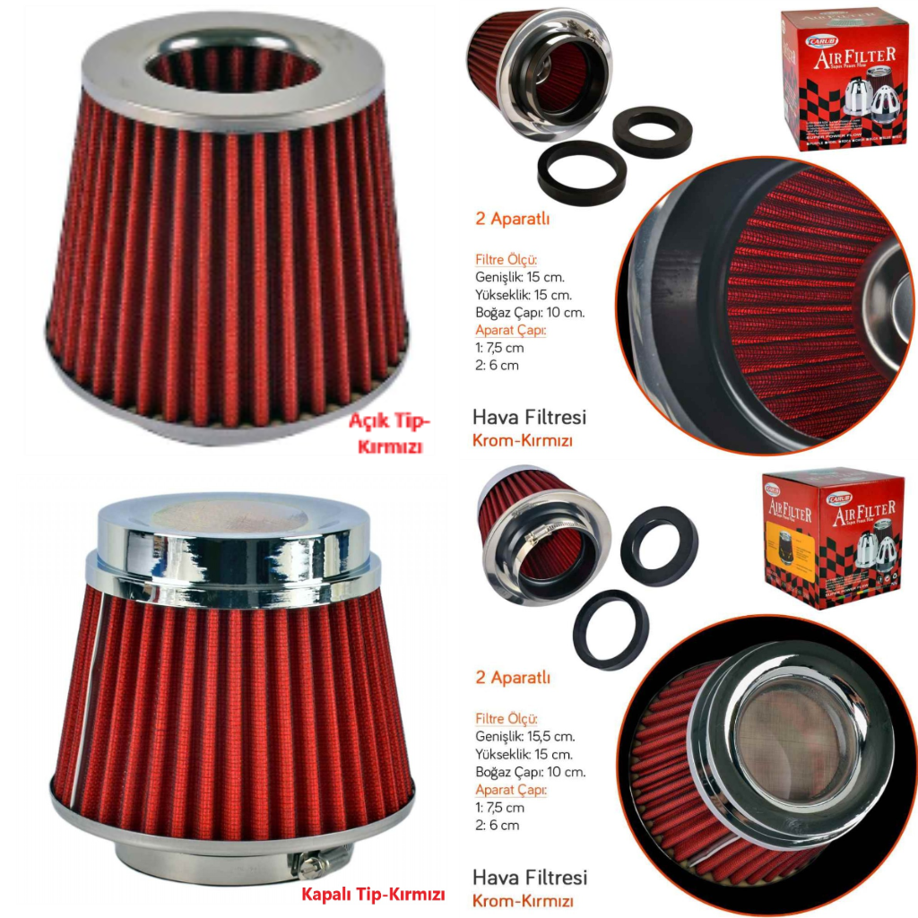 Filtro de aire universal de sonido y rendimiento mejorado +6 HP con adaptador