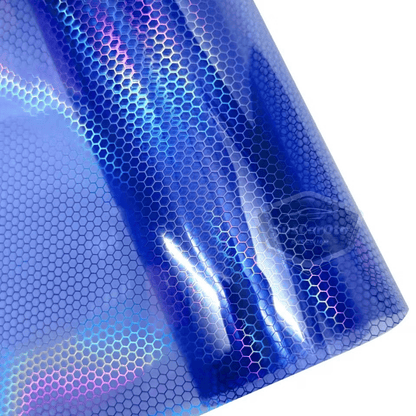Película para faros delanteros con diseño de panal de abeja holográfico azul oscuro, lámina para faros delanteros, lámina antiarañazos para faros delanteros, 100 x 30 cm ONP1004